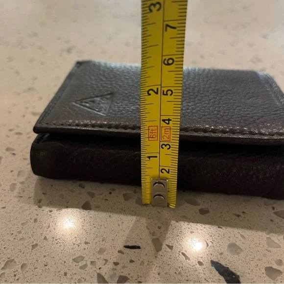 Guess Dark Brown Leather Trifold Card Holder/Wallet - Picture 10 of 10